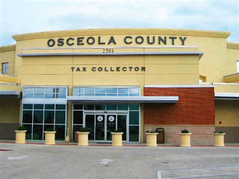 Osceola tax collector appointment - Kissimmee, FL 34744. Phone: (407) 742-4000. Osceola Tax Collector Website. The Tax Collector's Office provides the following services. Visit their website for more information. Property taxes. Tangible taxes. Business Tax Receipt. Driver's license.
